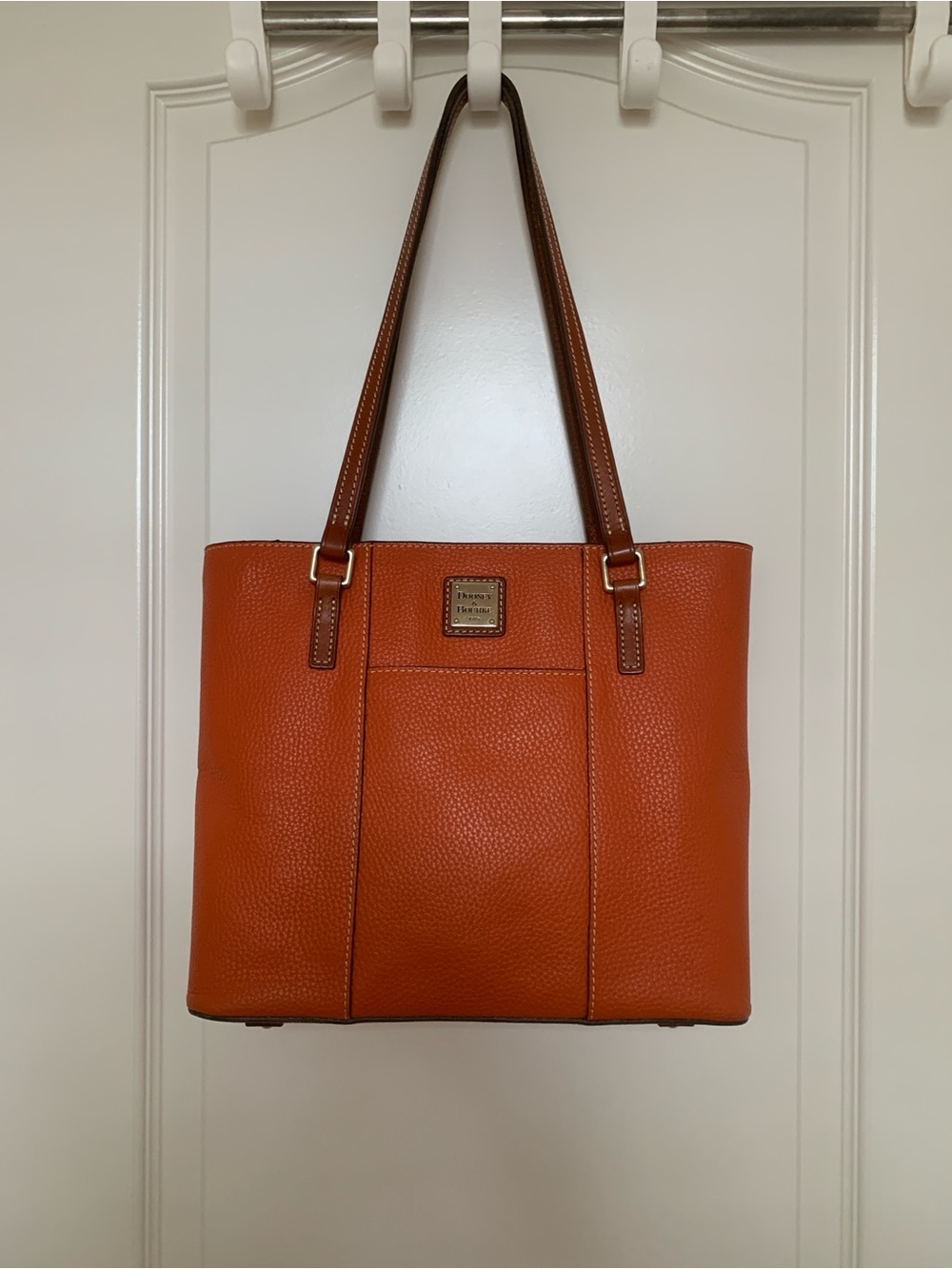 Dooney & Bourke Small Lexington Tote Orange Pebble Leather GUC